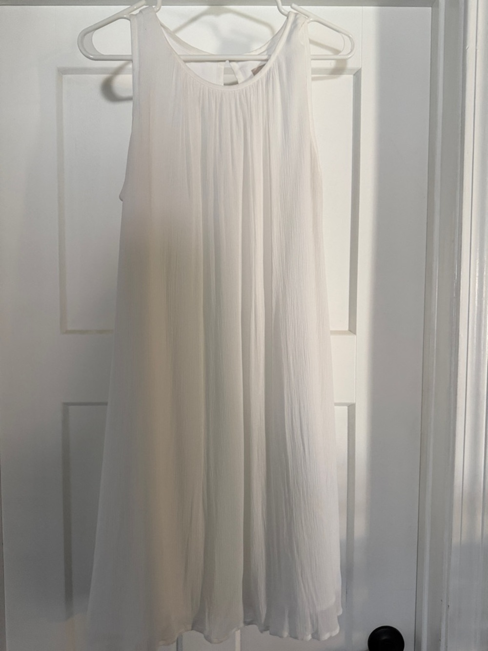 LOFT whiteSleeveless Pleated A-Line Dress